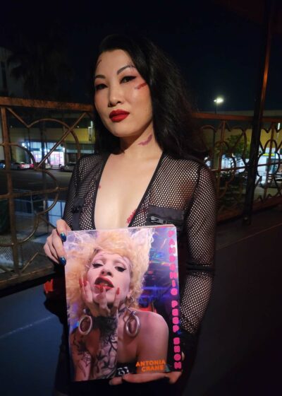 Coco Ono with Pandemic Peep Show book